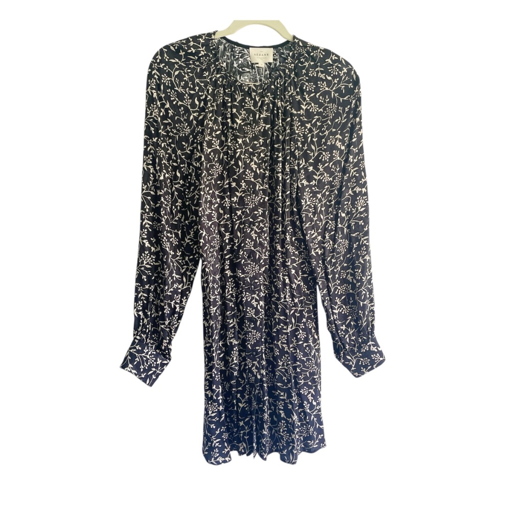 Sézane Merry Dress in Black & Ecru Floral Print - Picture 10 of 15